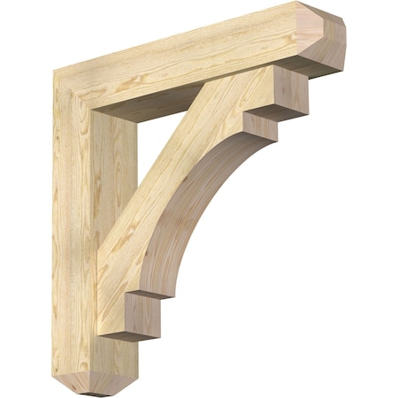 Ekena Millwork Merced Craftsman Rough Sawn Bracket w/ Offset Brace, Douglas Fir, 8"W x 38"D x 38"H BKT0806X38X38MRC04RDF